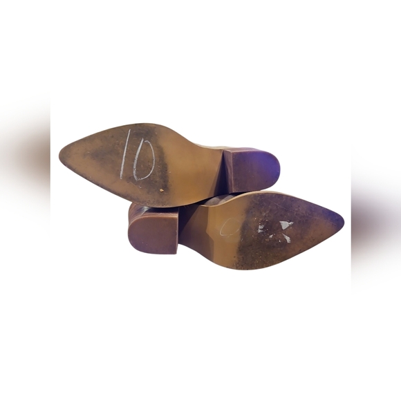 Abound SZ 9.5 Cowgirl Chic Tan Callan Bootie Back Zip 3.5" Block Heel 4.5" Shaft - Picture 7 of 9